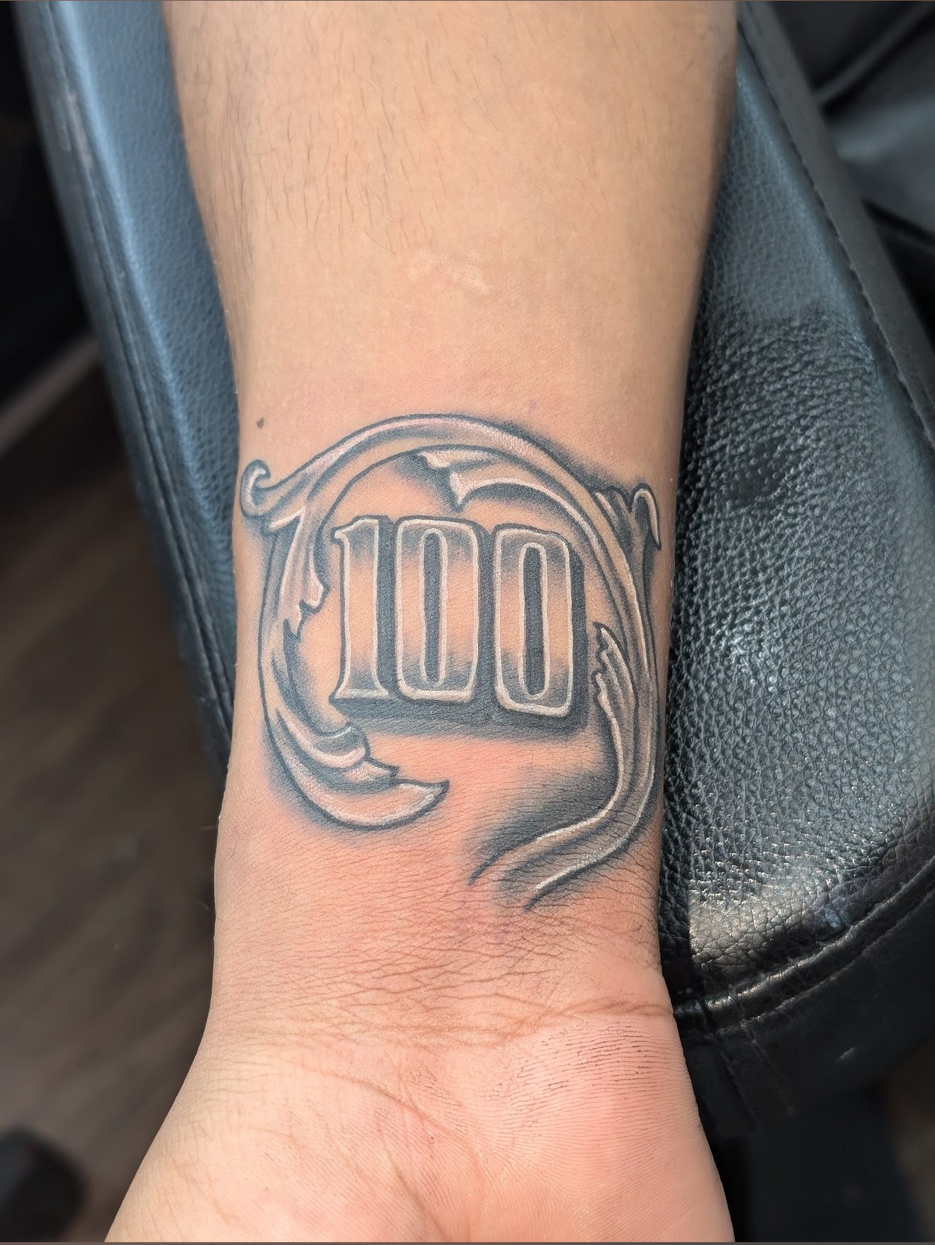 Custom tattoo art at Ink 102 - detailed line work